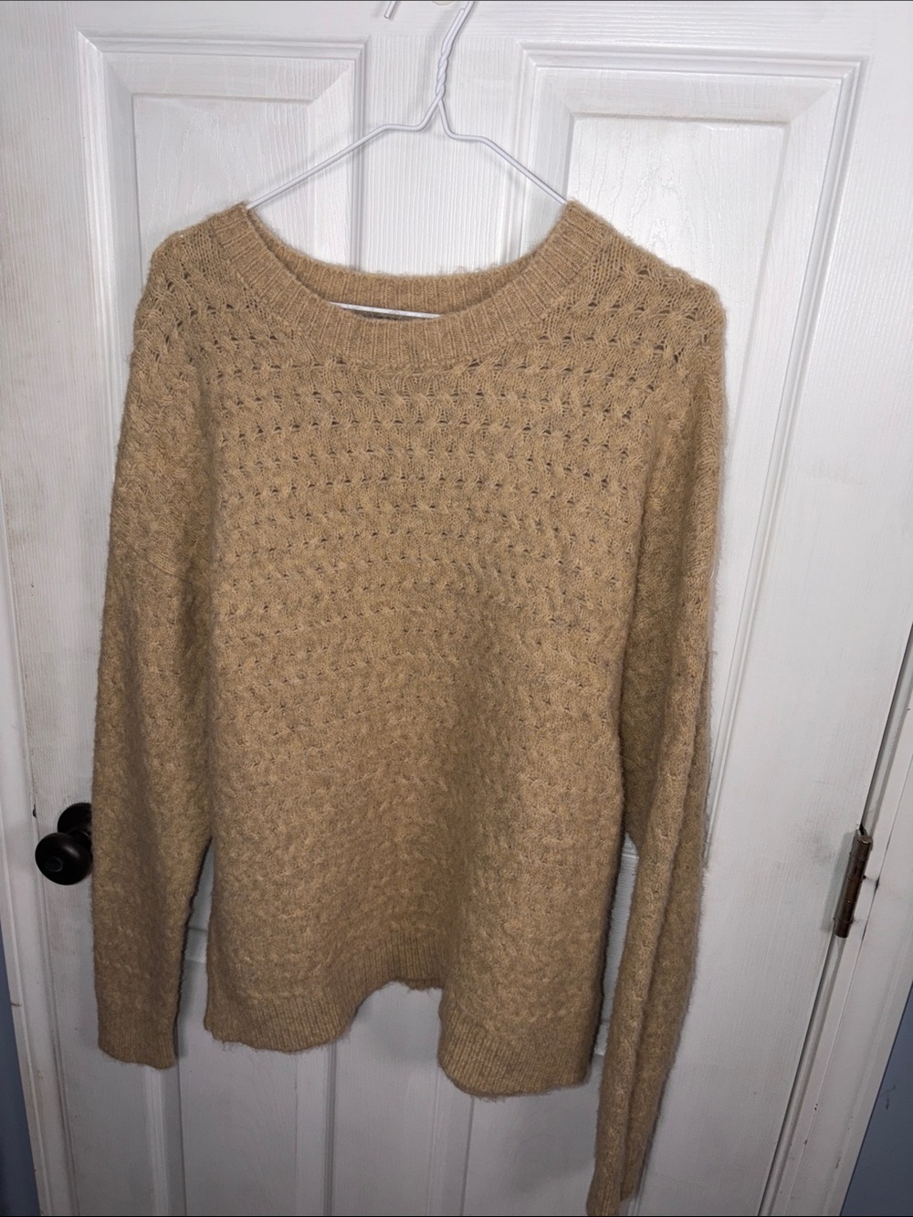 Forever 21 Tan Textured Crewneck Sweater